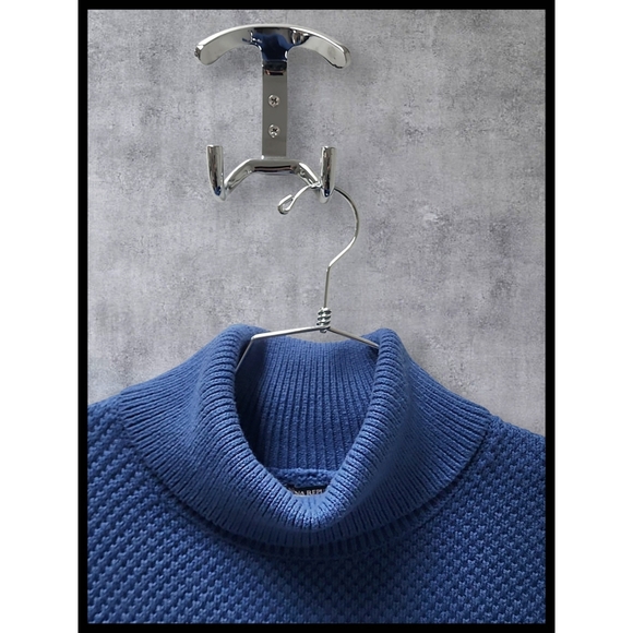 Banana Republic Long Knit Turtleneck Sweater Vest Open Belted Sides Blue Medium - Picture 4 of 11